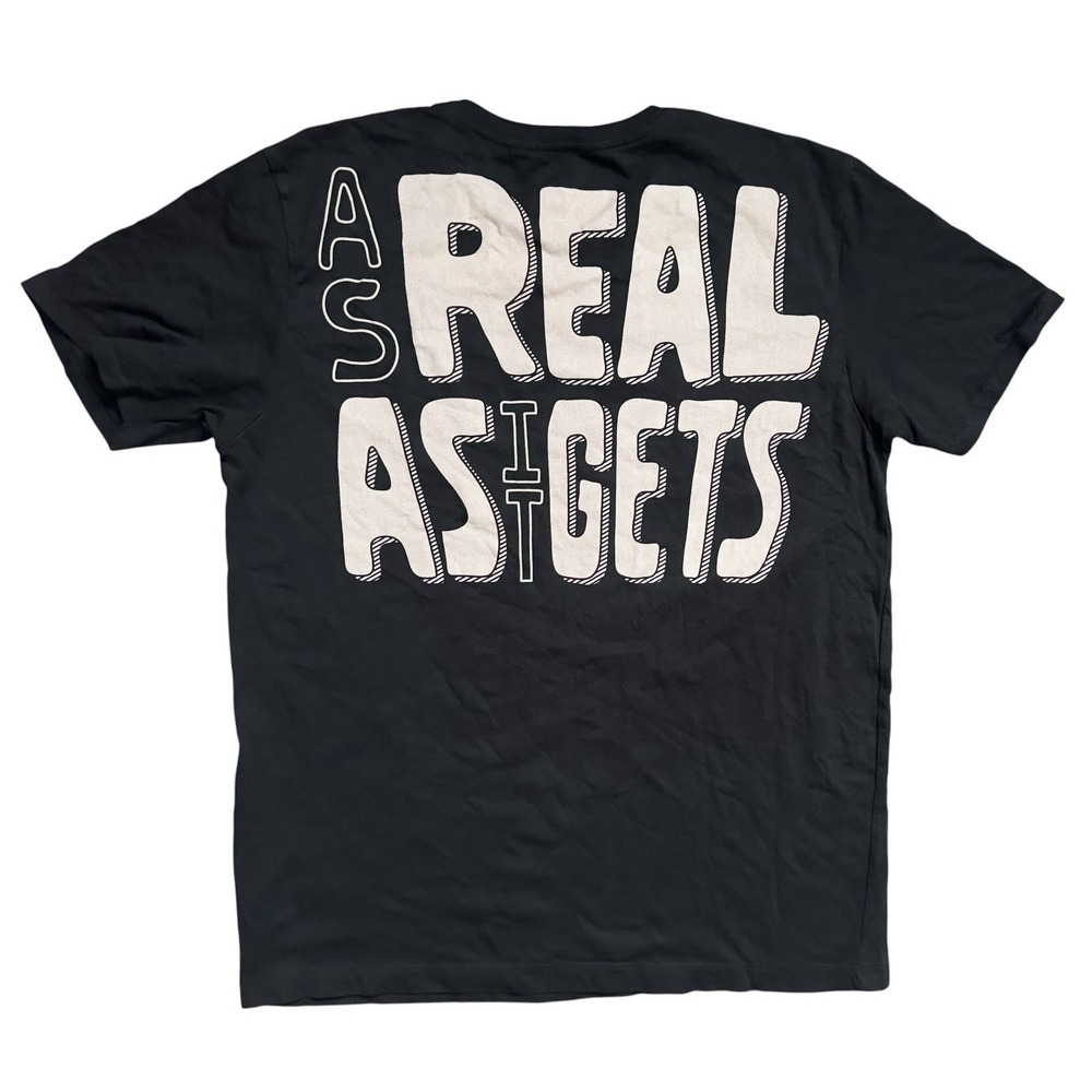 Chipotle Work Uniform Team Member T-Shirt Black As Real As It‎ Gets Size L